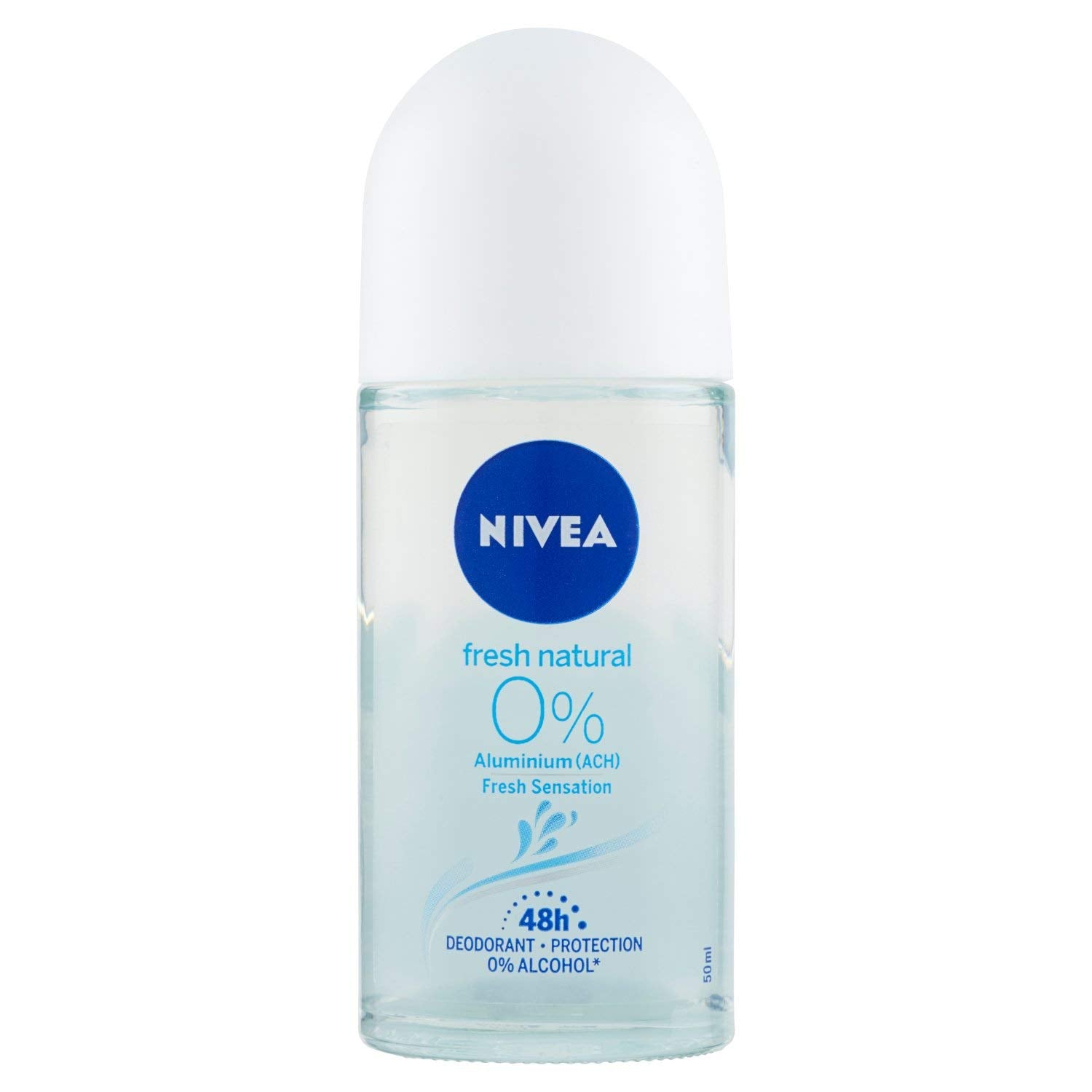 NIVEA desodorante rodillo Fresco Natural sin aluminio para piel sensible y uso diario.