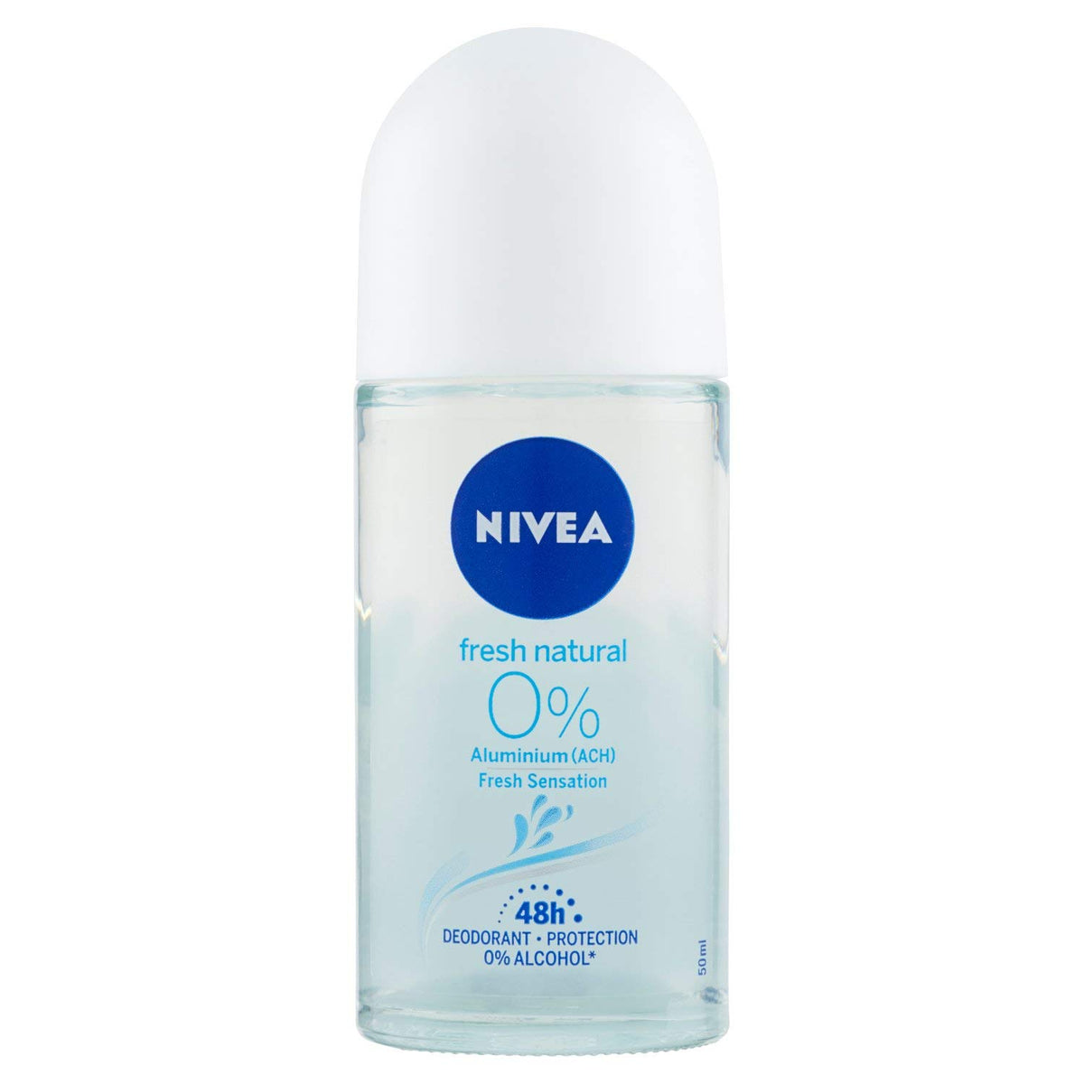NIVEA desodorante rodillo Fresco Natural sin aluminio para piel sensible y uso diario.