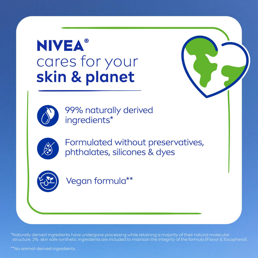 NIVEA dewy lip look close-up highlighting soft lips.