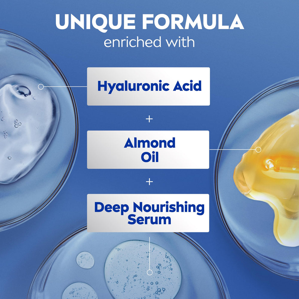NIVEA Esencialmente Enriquecida, hidratación de 72 horas para piel visiblemente suave.