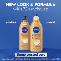 Etiqueta frontal de NIVEA que destaca la marca y beneficios clave.