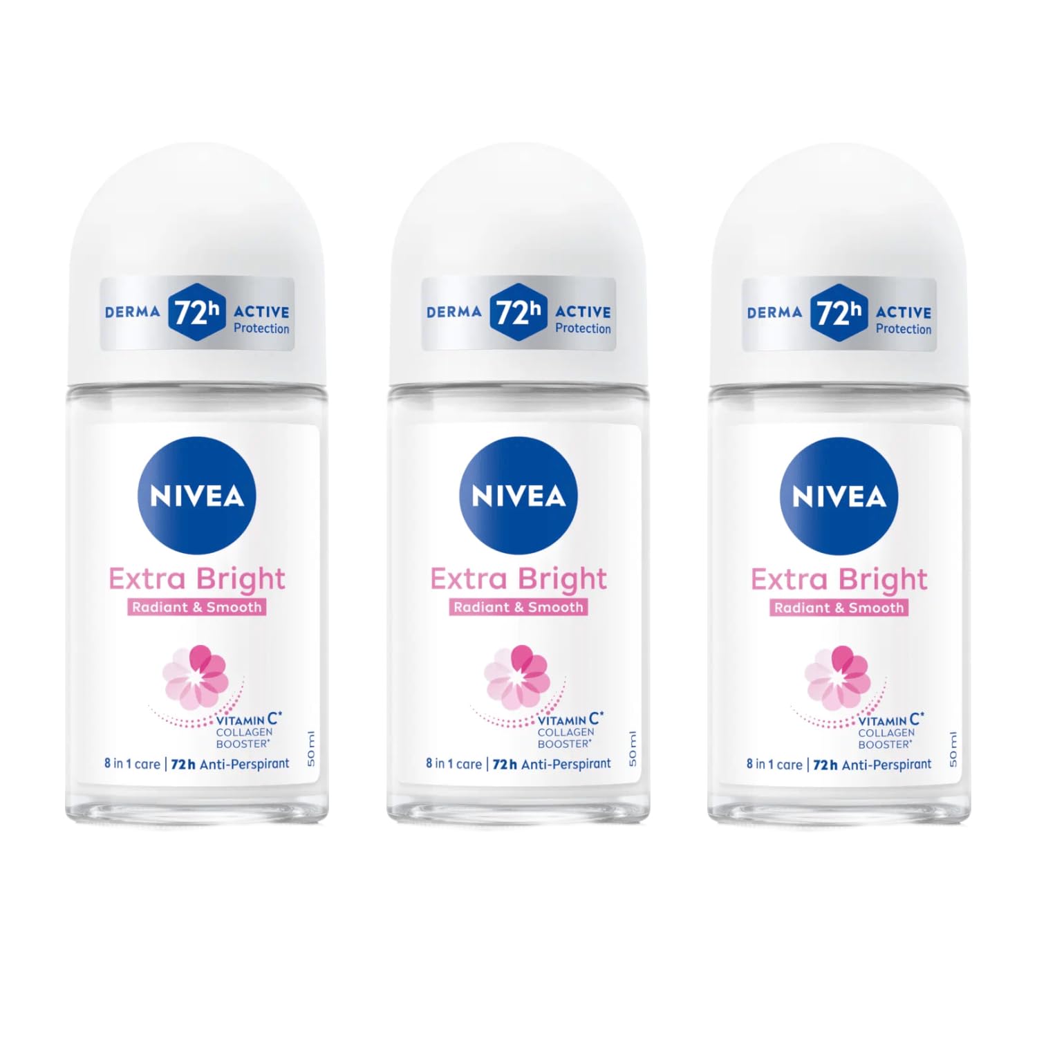 NIVEA Extra Bright aplicador rodillo para 8 superalimentos, axilas más brillantes