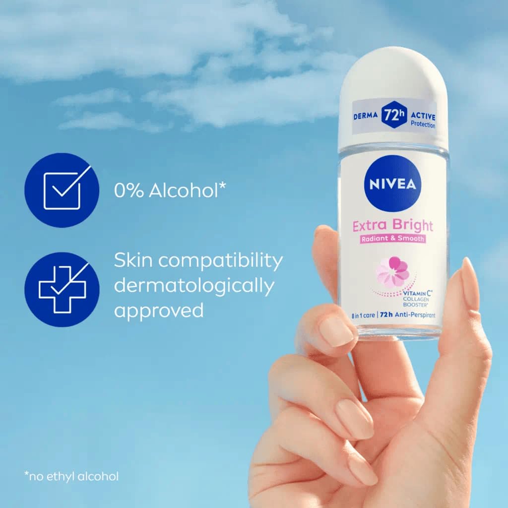 Desodorante sin alcohol de NIVEA Extra Bright para piel sensible