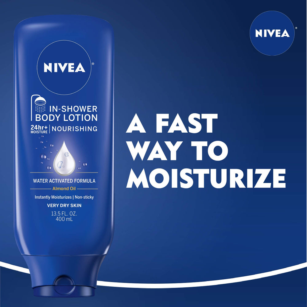 NIVEA In Shower Lotion leaves skin soft with non greasy feel after use