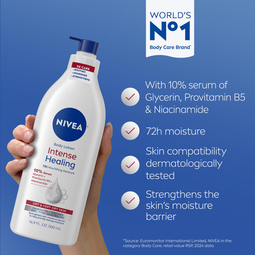NIVEA Intense Healing glycerin and Provitamin B5 for lasting hydration