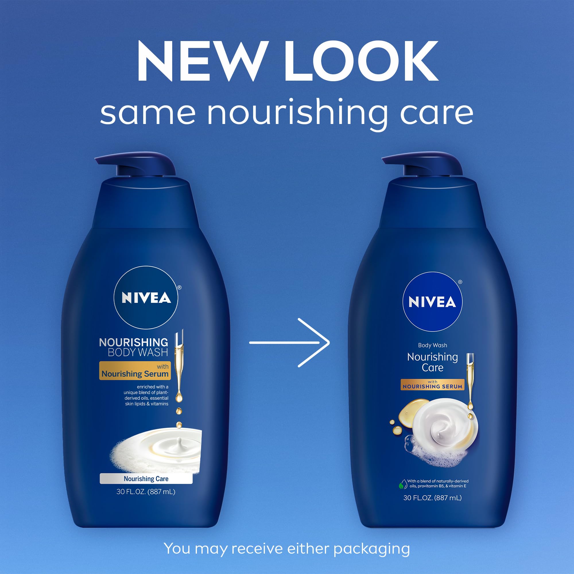 NIVEA lavado corporal, textura cremosa para limpieza diaria.