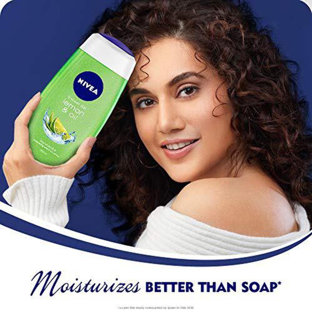 NIVEA Lemon and Oil Shower Gel packaging showing 250ml bottle.