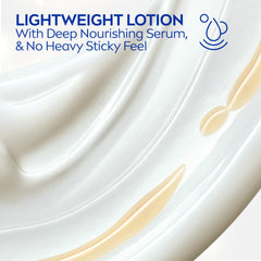 Loción corporal NIVEA para aplicación fácil con la palma.