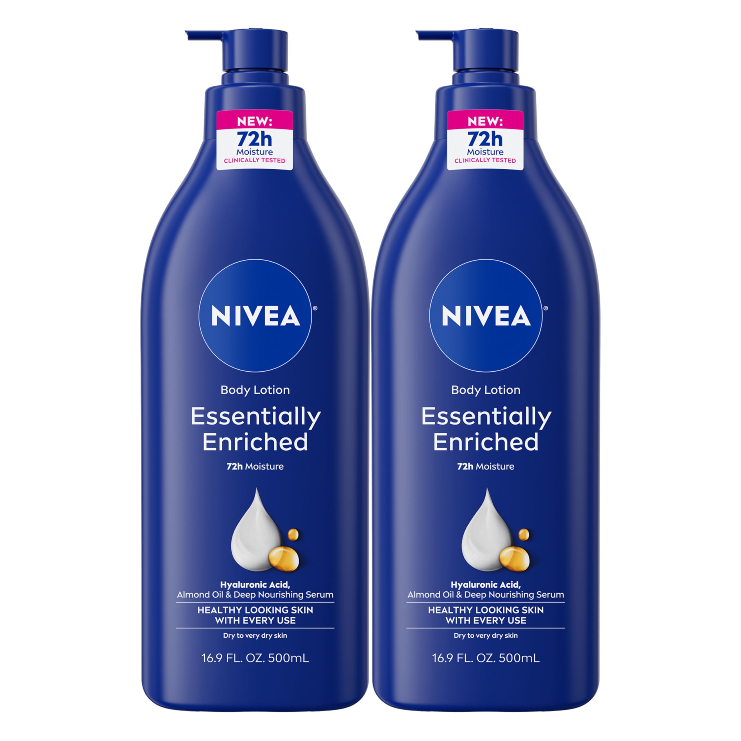 NIVEA loción enriquecida en bote para hidratación duradera.