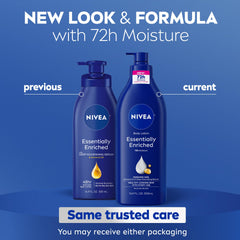 NIVEA loción enriquecida con textura suave para piel sedosa.