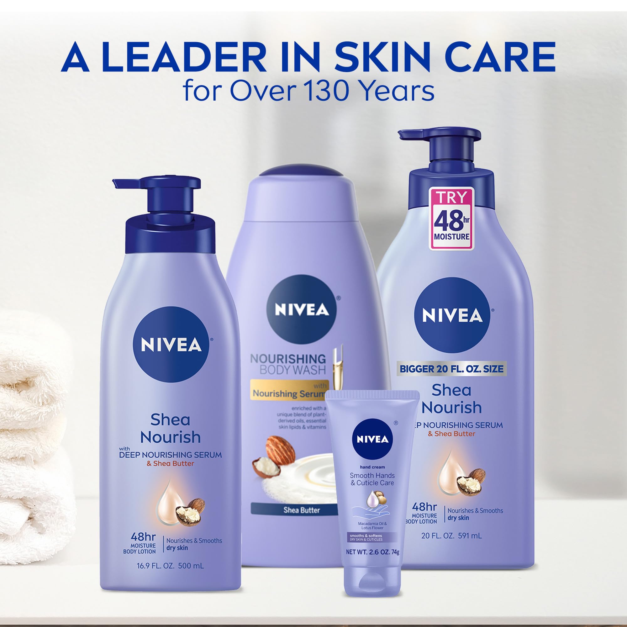 Loción corporal NIVEA piel suave desde la primera aplicación.