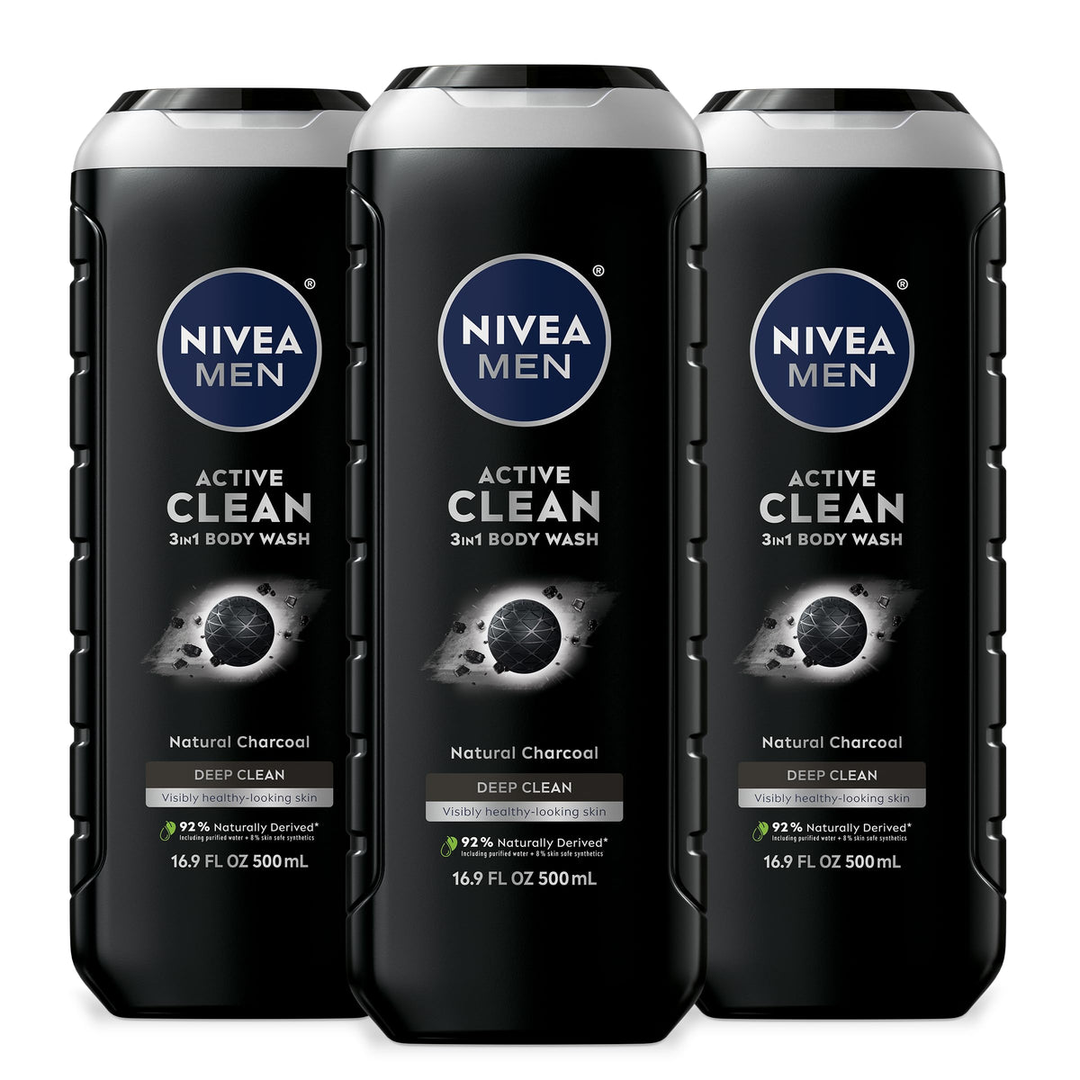 NIVEA MEN Active Clean Carbon Botella: limpieza profunda sin resecar la piel.