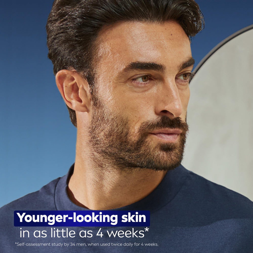 NIVEA MEN Age Defense Serum: aplicación en manos, sensación ligera y fresca.