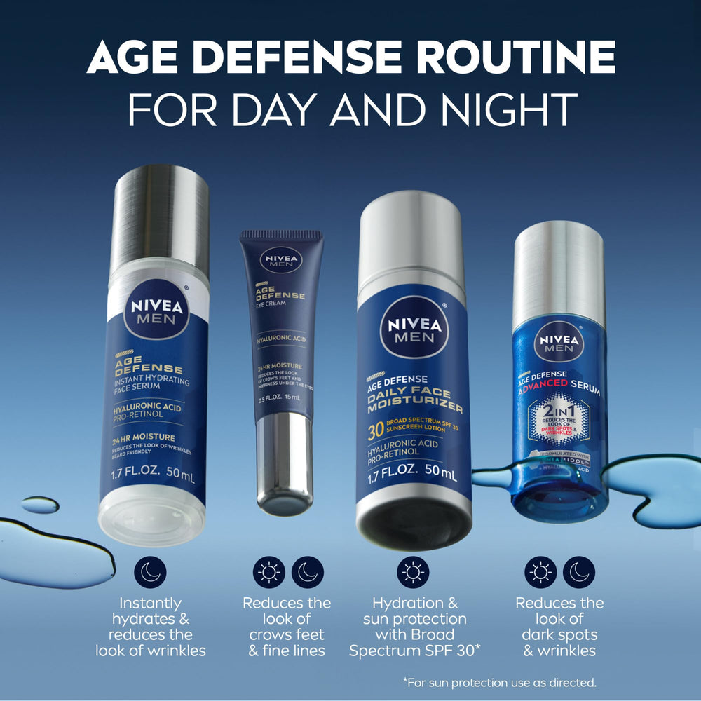 NIVEA MEN Age Defense: libre de ftalatos y siliconas para uso diario.