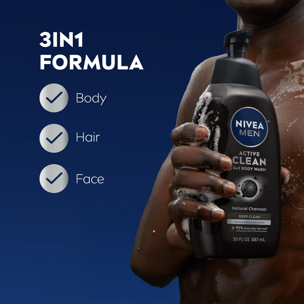 NIVEA MEN Carbón Activo: carbón natural que ayuda a eliminar impurezas visibles.