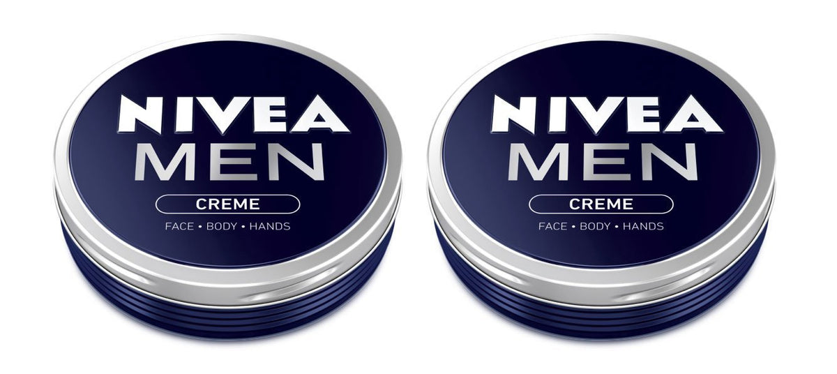 NIVEA MEN CREME en lata de 75 ml, vista frontal para hidratación diaria.