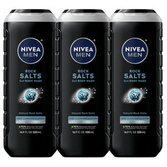 NIVEA MEN Deep Clean Rock Salts bottle front for deep cleansing without drying.