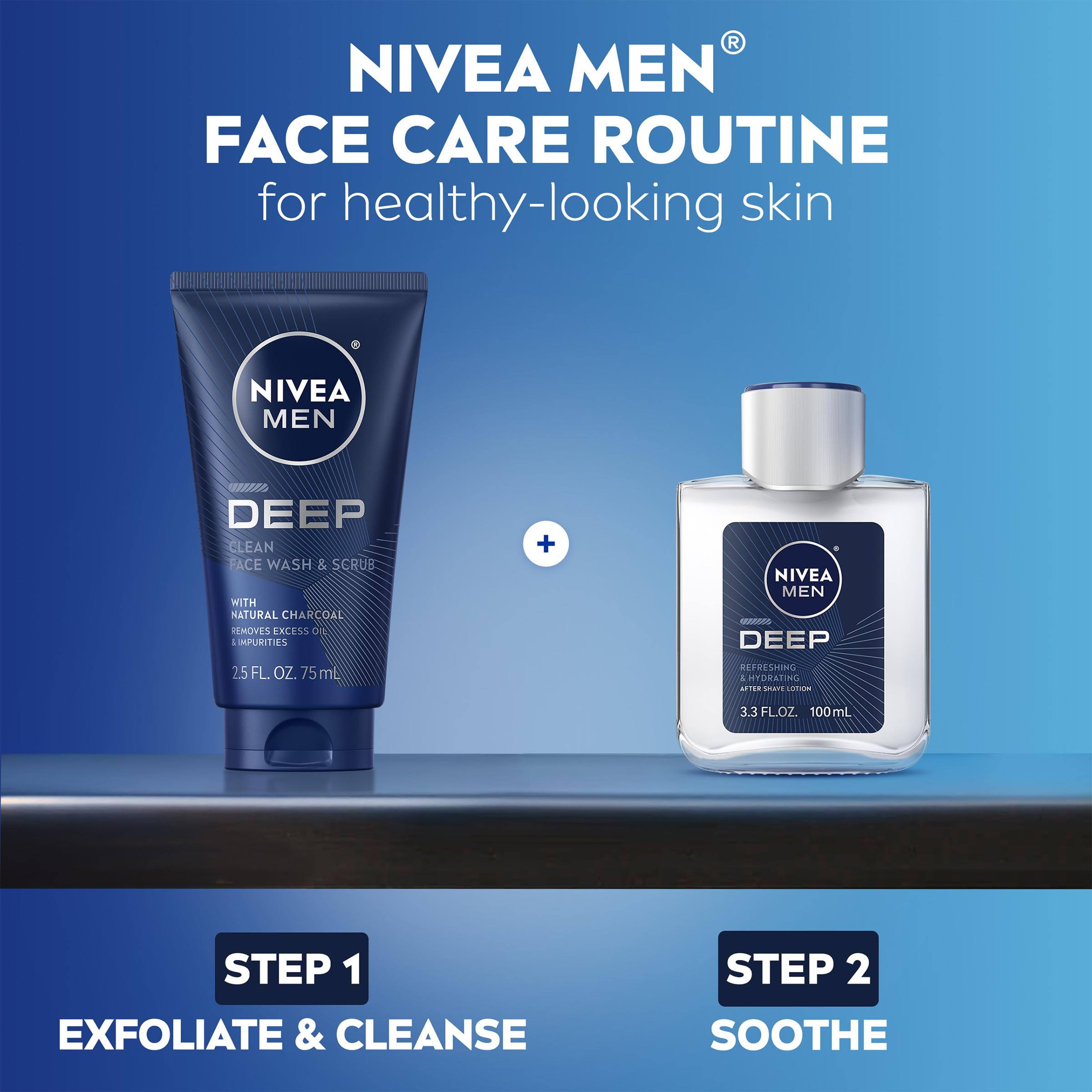 Enjuague suave con NIVEA MEN tras exfoliación.