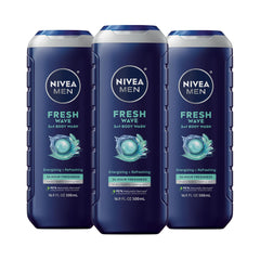 NIVEA MEN Fresh Wave: botella Mentol vista frontal para una ducha refrescante.