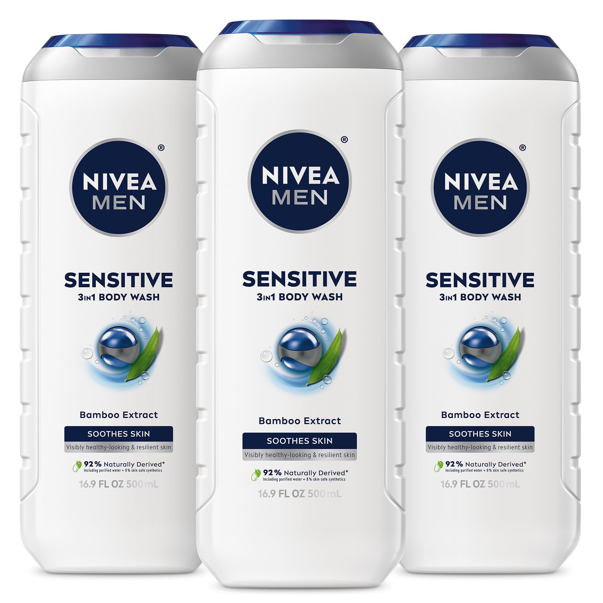 NIVEA MEN Gel Ducha Sensible Bambú Envase: limpieza suave para piel sensible