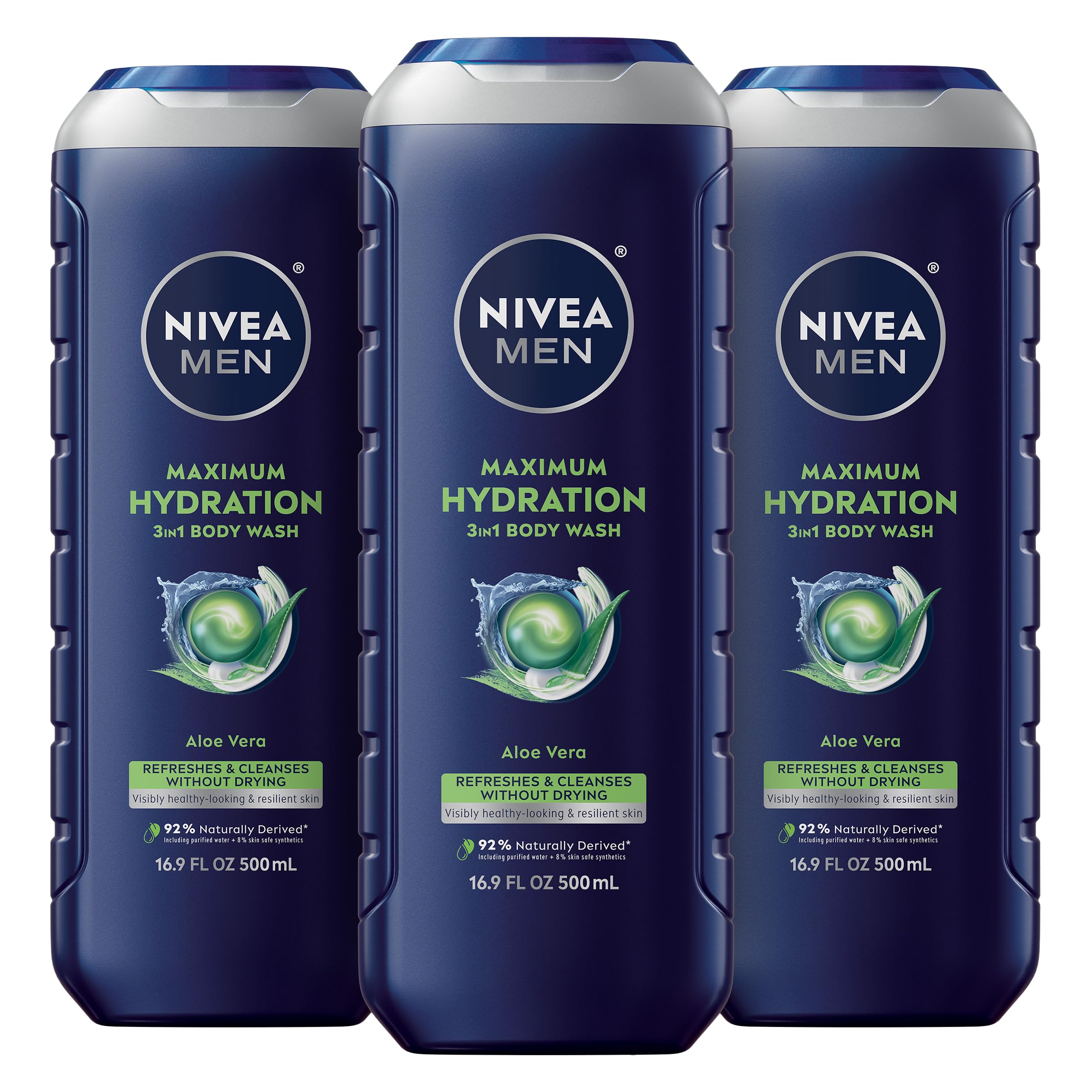 NIVEA MEN Máxima Hidratación: botella de ducha lista para hidratación duradera