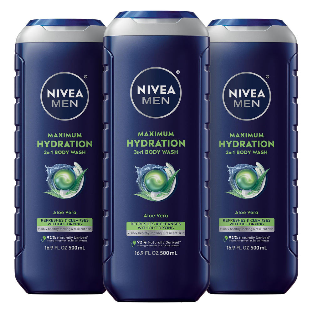 NIVEA MEN Máxima Hidratación: botella de ducha lista para hidratación duradera