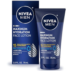 NIVEA MEN lotion texture close-up showing light, oil-free absorption.