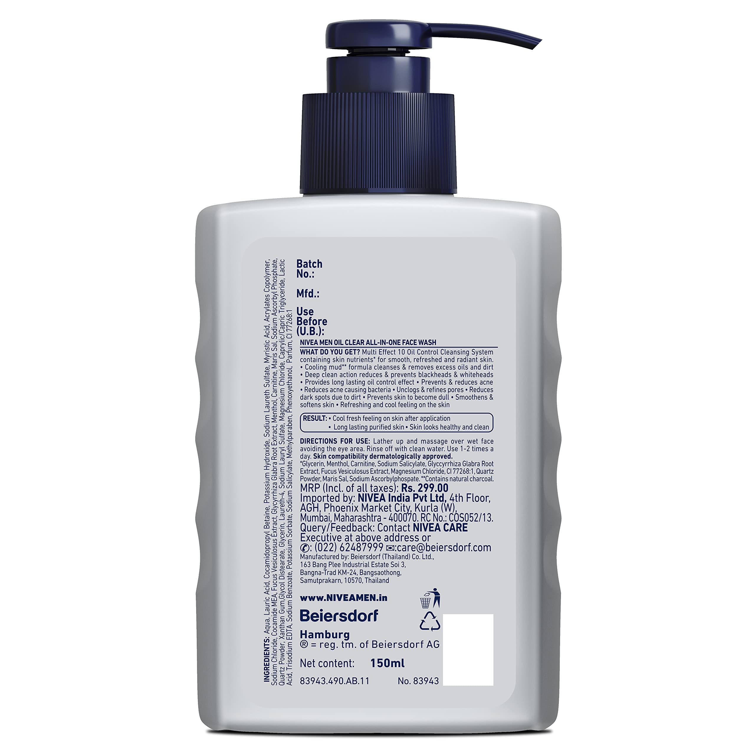 NIVEA Men packaging design emphasizes practical pump for mess-free routine.
