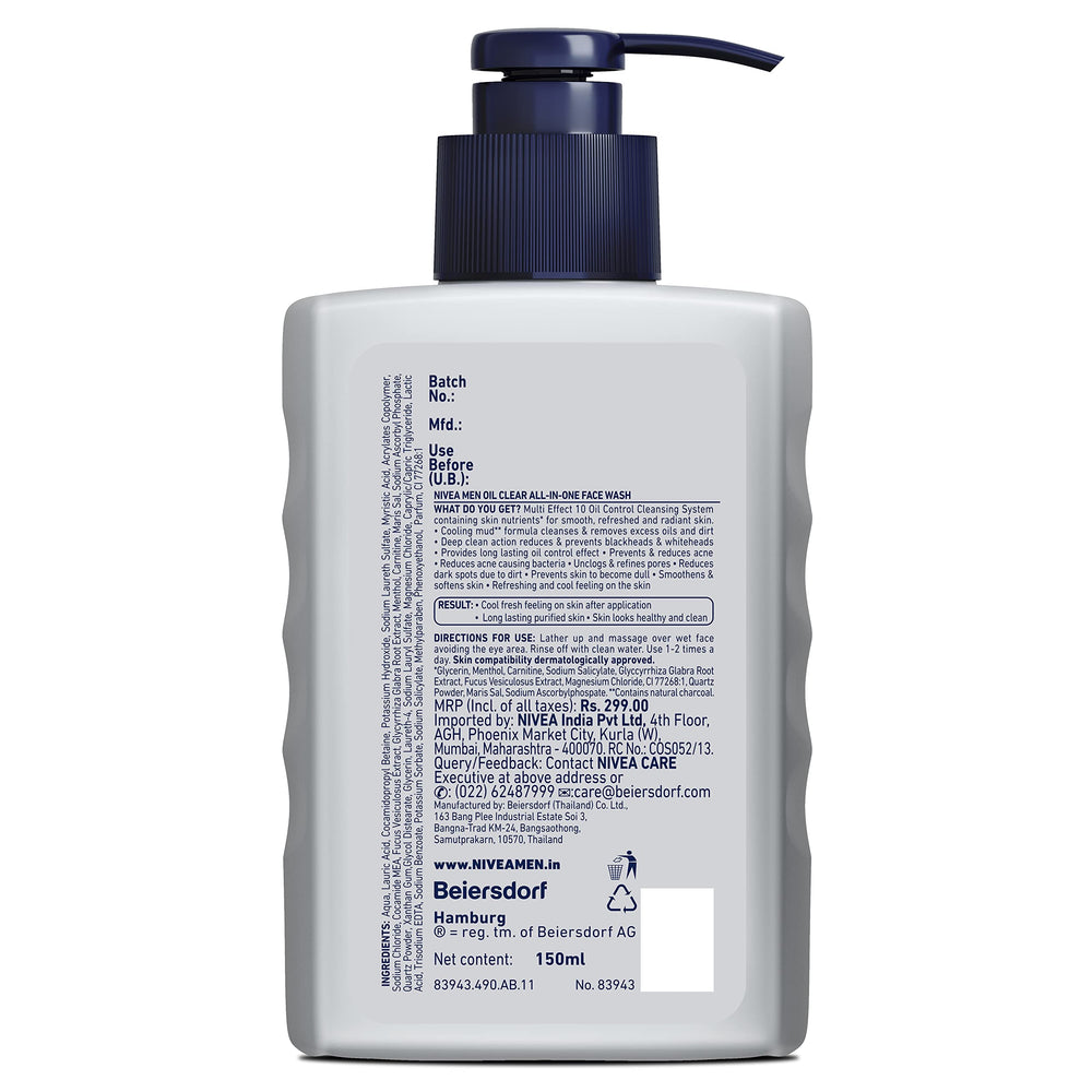 NIVEA Men packaging design emphasizes practical pump for mess-free routine.