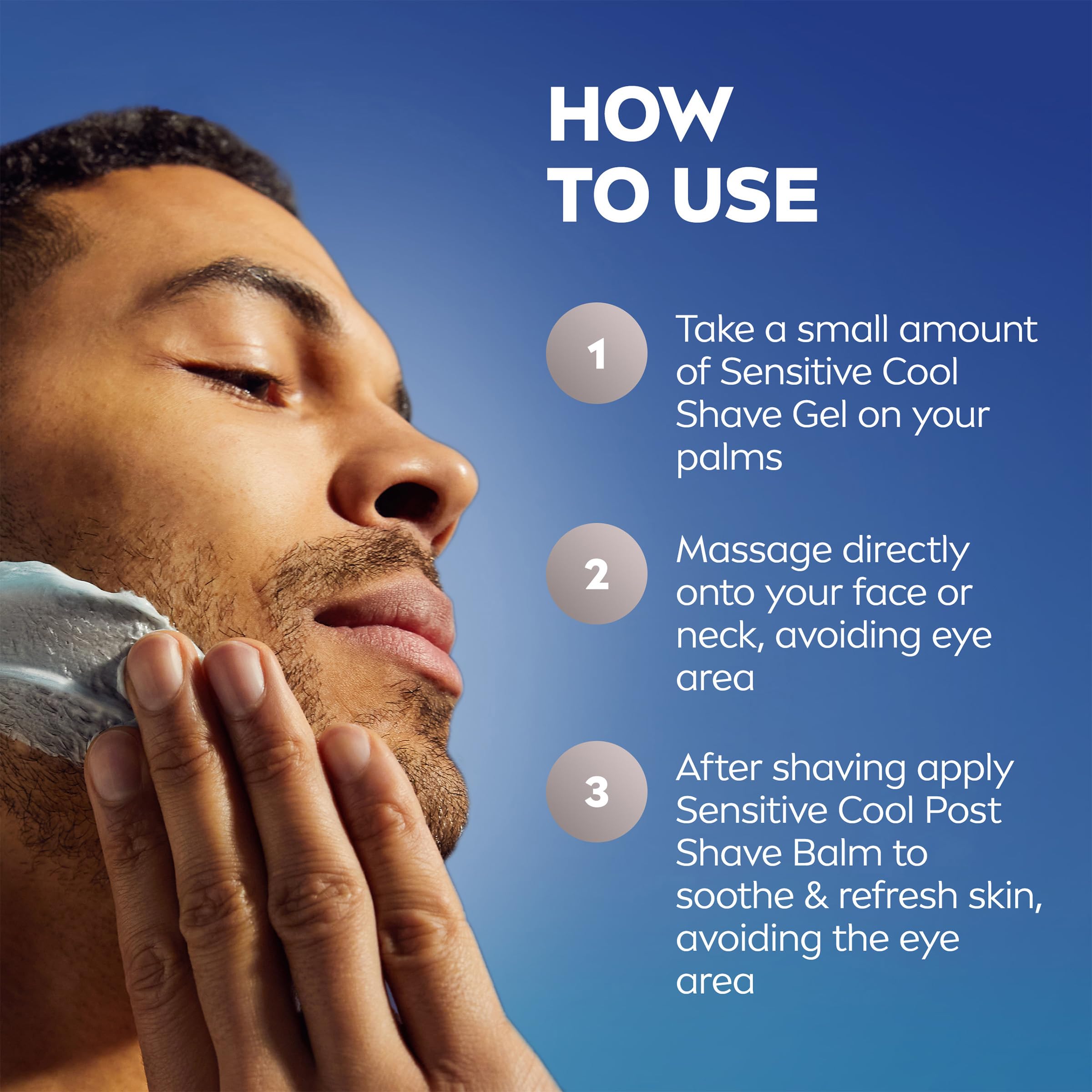 NIVEA MEN Sensitive Cool Shave Gel softens facial hair for smoother glide.