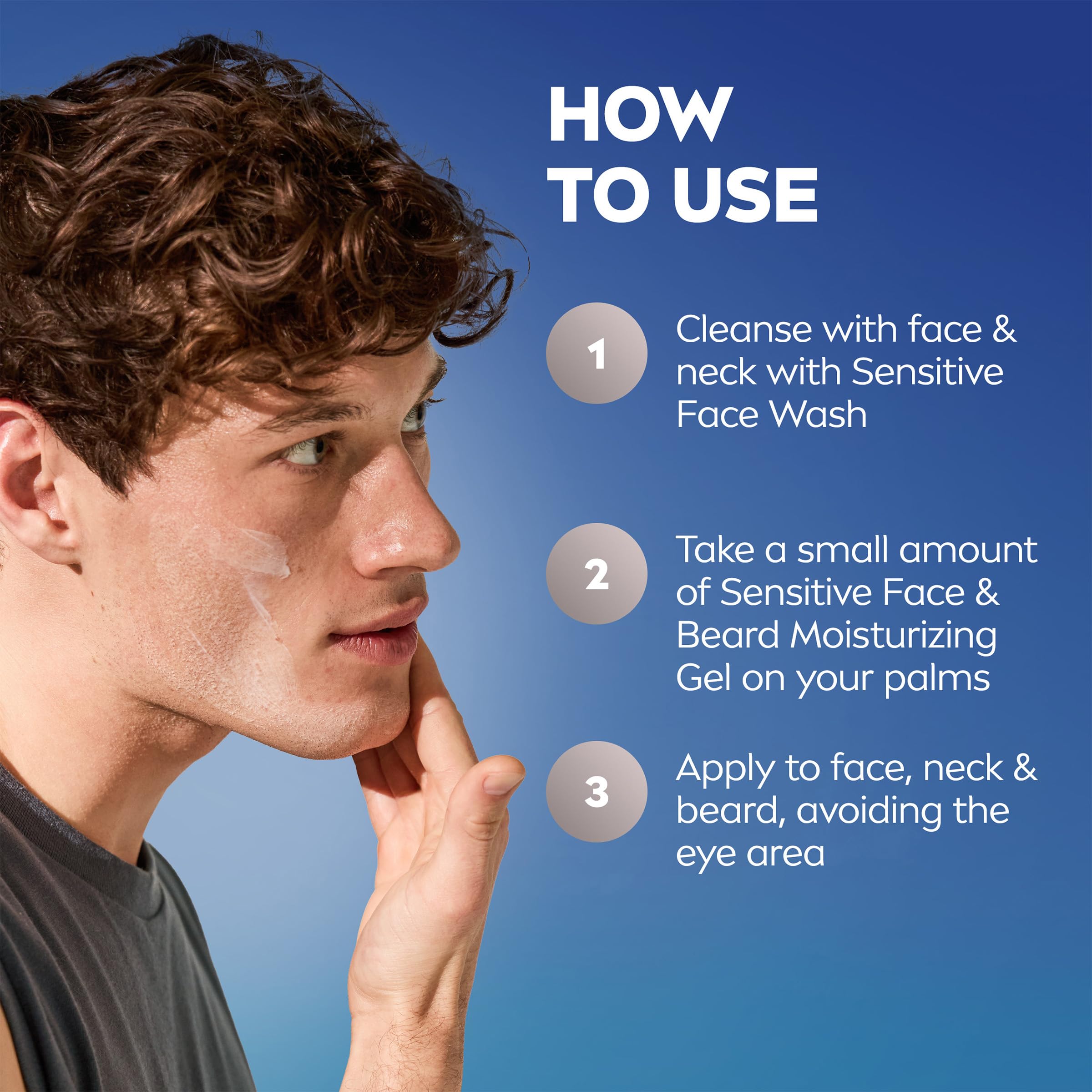 Dermatologist-tested badge on NIVEA MEN Sensitive Face and Beard Moisture Gel