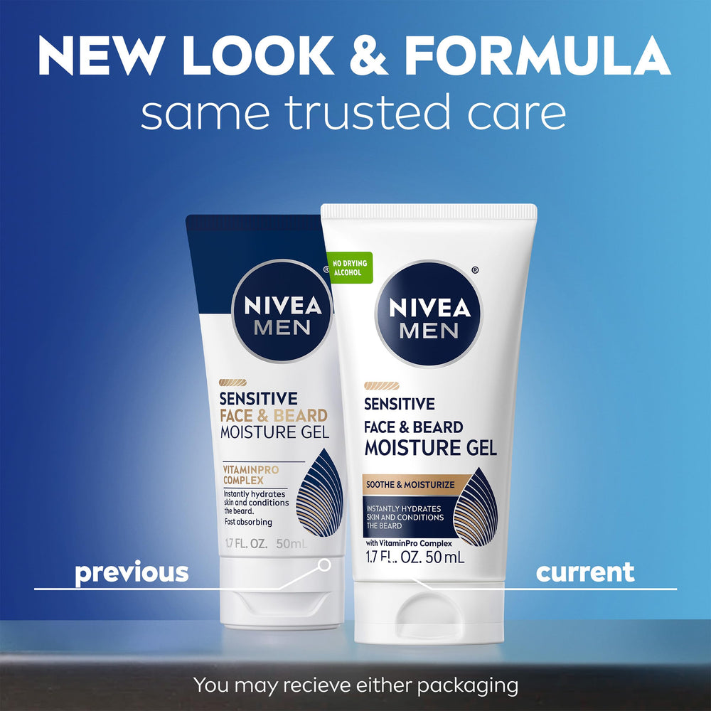 Close-up of gel texture showing fast-absorbing, non-sticky formula from NIVEA MEN