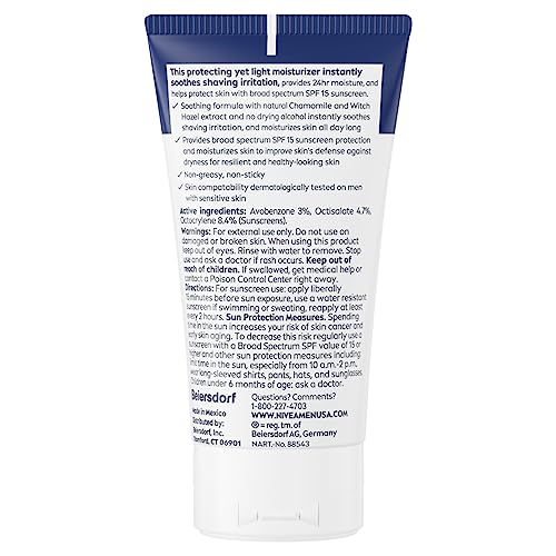 NIVEA MEN lotion on hand shows light texture and quick absorption.