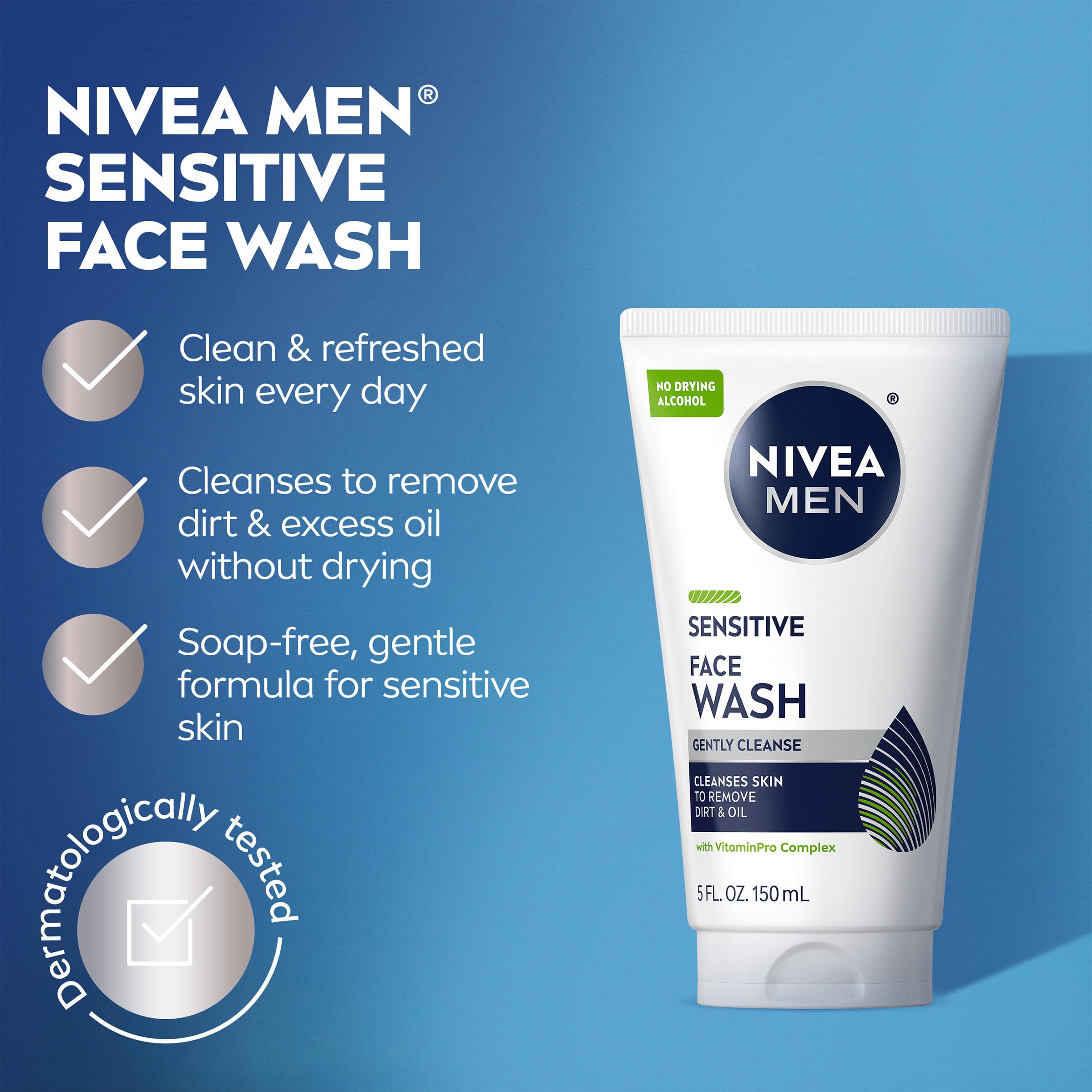 Close-up texture of NIVEA MEN Sensitive Face Wash for gentle cleansing
