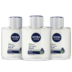 NIVEA MEN Sensitive Post Shave Balm bottle front view showing a soothing, alcohol-free formula.