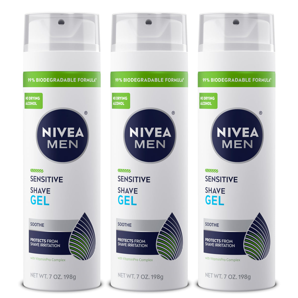 NIVEA MEN Sensitive Shave Gel bottle with close-glide lather for gentle shave