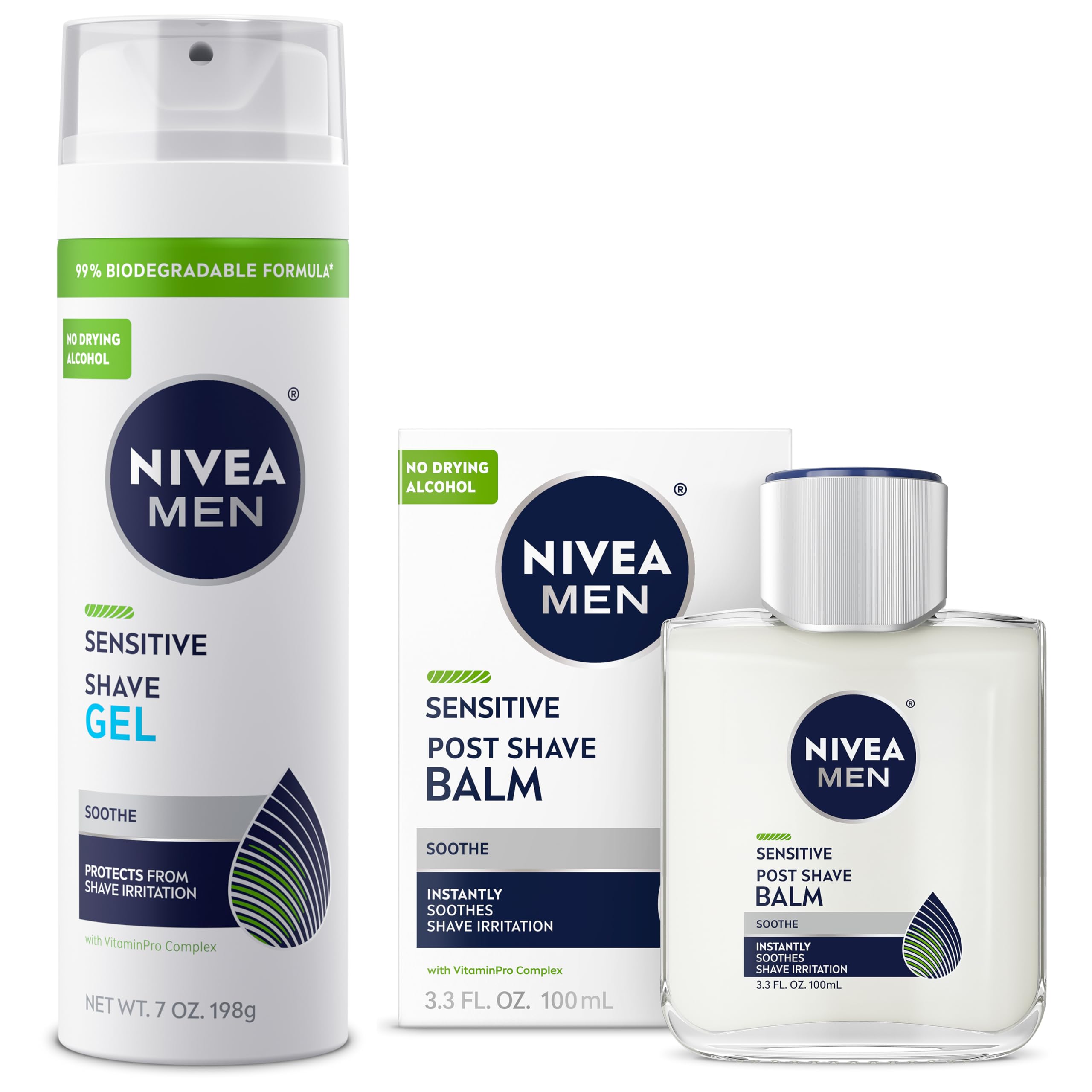 NIVEA MEN Sensitive Shave Gel pump facilitates easy lather for a smooth shave