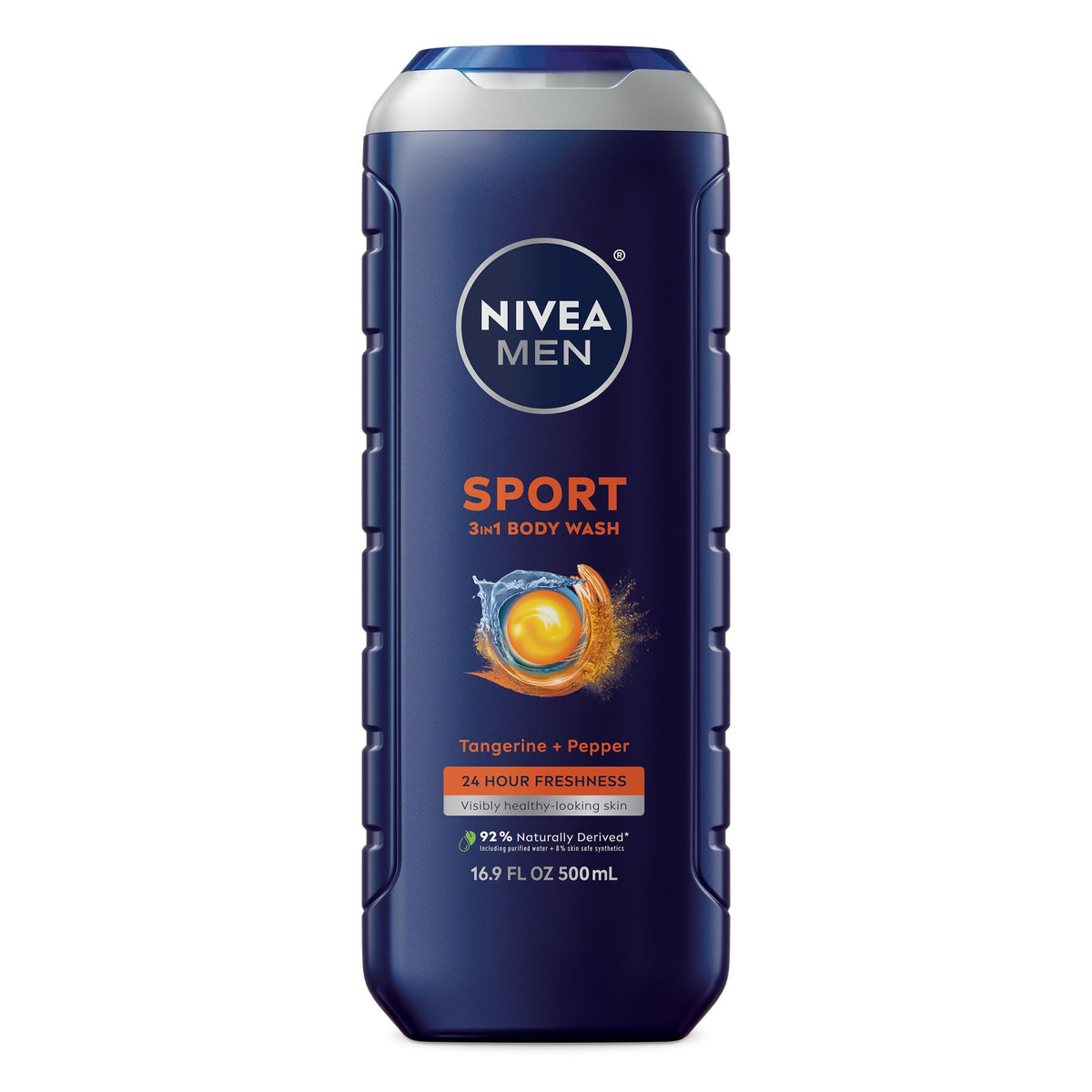 NIVEA MEN Sport, botella del gel 3 en 1, aroma cítrico para post-entrenamiento.