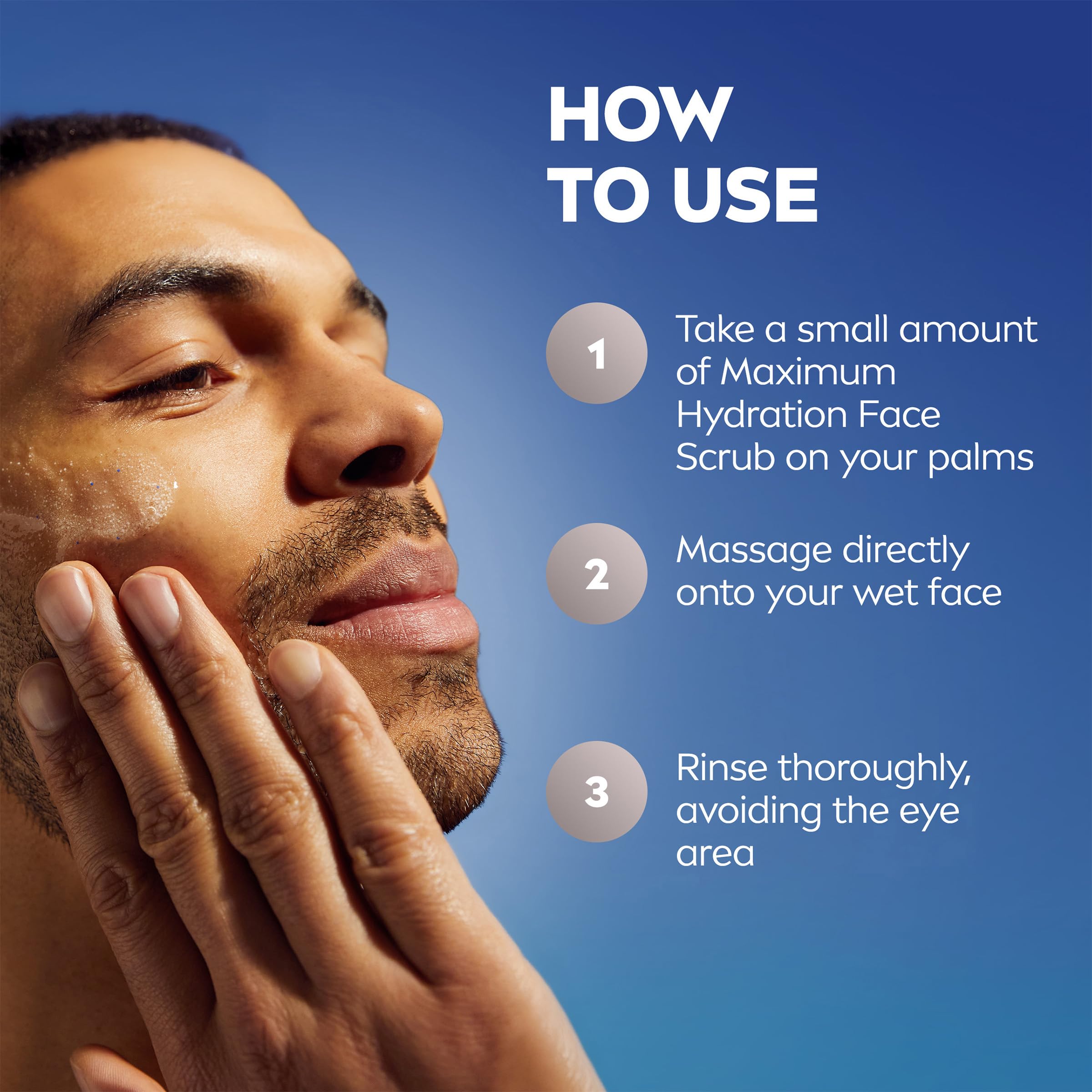 Applying the scrub to a wet face in a skincare routine.
