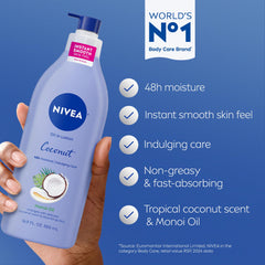 Fast-absorbing texture of NIVEA Oil Infused Lotion drapes skin without a greasy feel