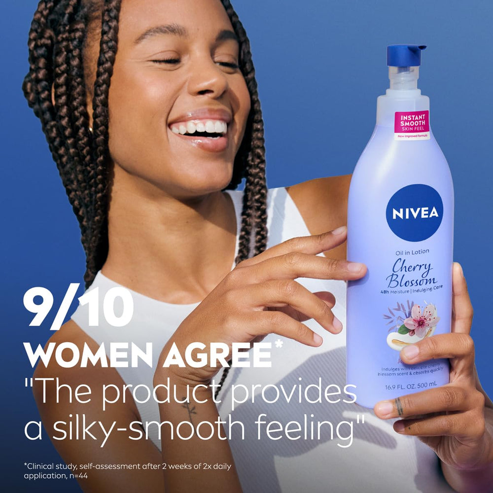NIVEA Lotion bottle made with 50 percent recycled plastic packaging