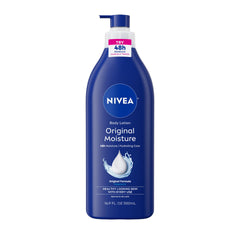 Loción corporal NIVEA Original en botella con bomba para uso diario.