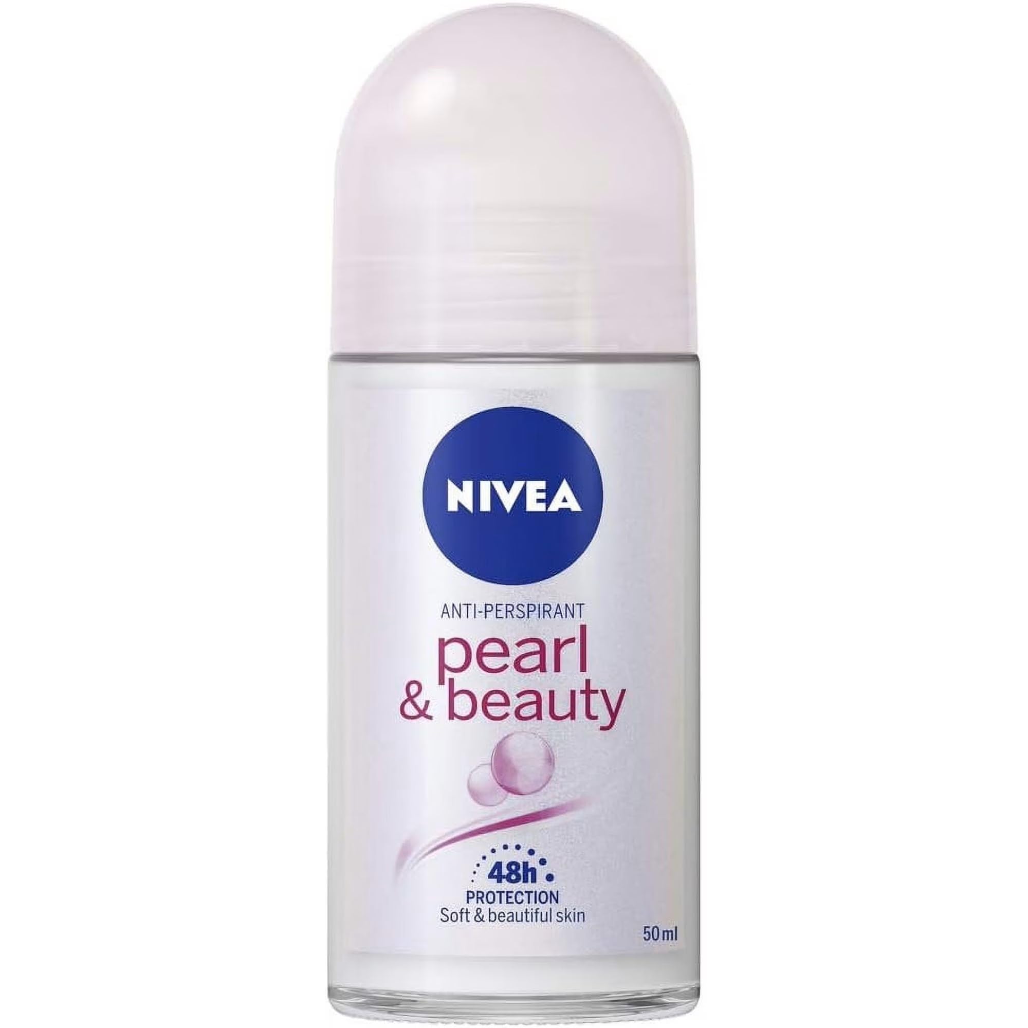 NIVEA Pearl & Beauty Roll-On bottle provides long-lasting odor protection for daily wear.