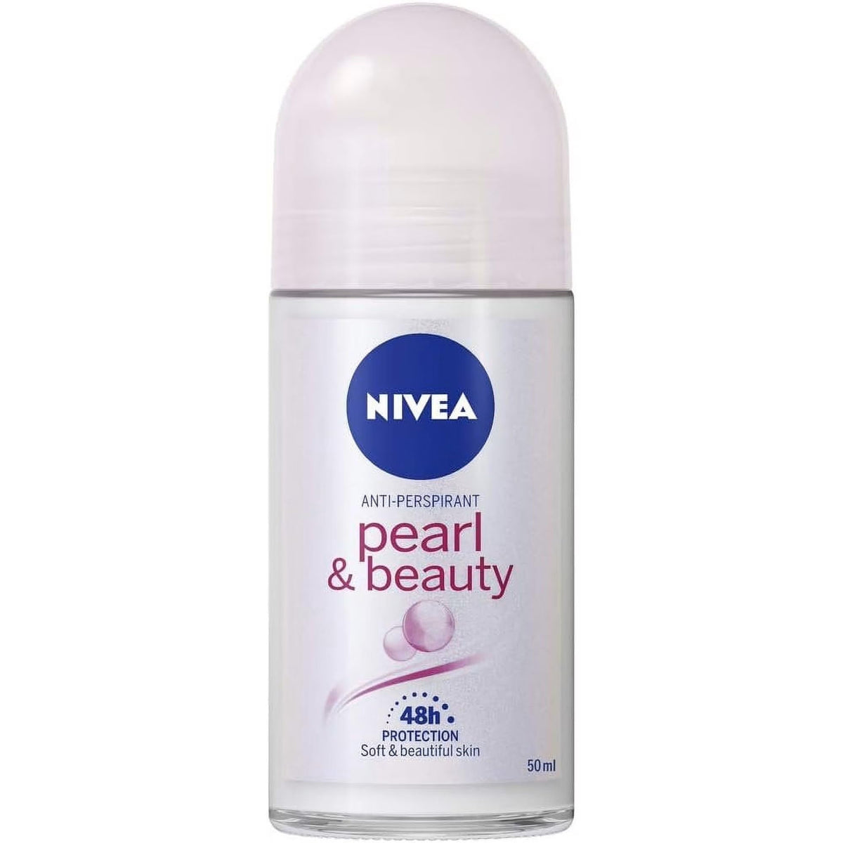 NIVEA Pearl & Beauty Roll-On bottle provides long-lasting odor protection for daily wear.