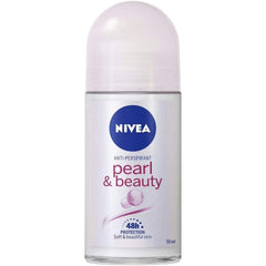NIVEA Pearl & Beauty Roll-On bottle provides long-lasting odor protection for daily wear.