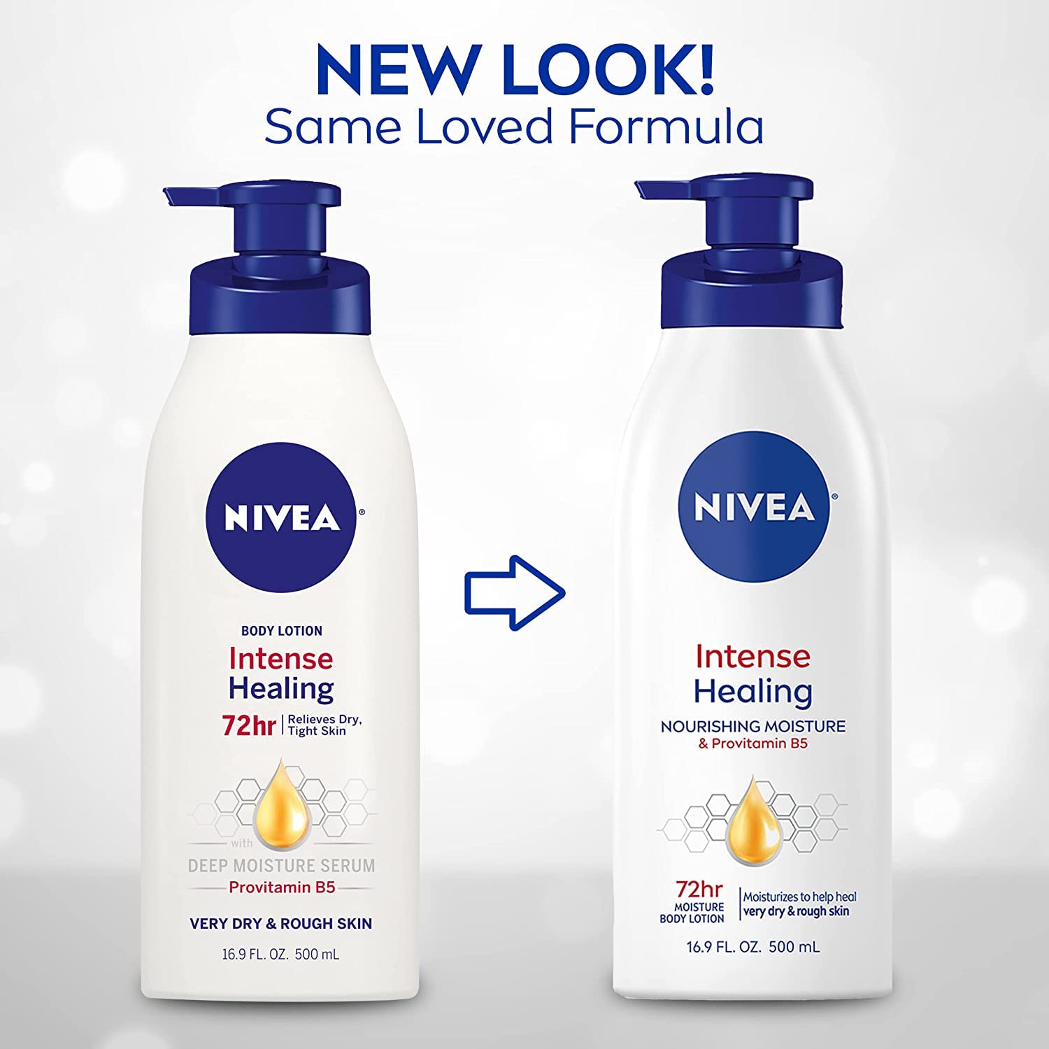 NIVEA loción para piel seca con hidratación de 72 horas.