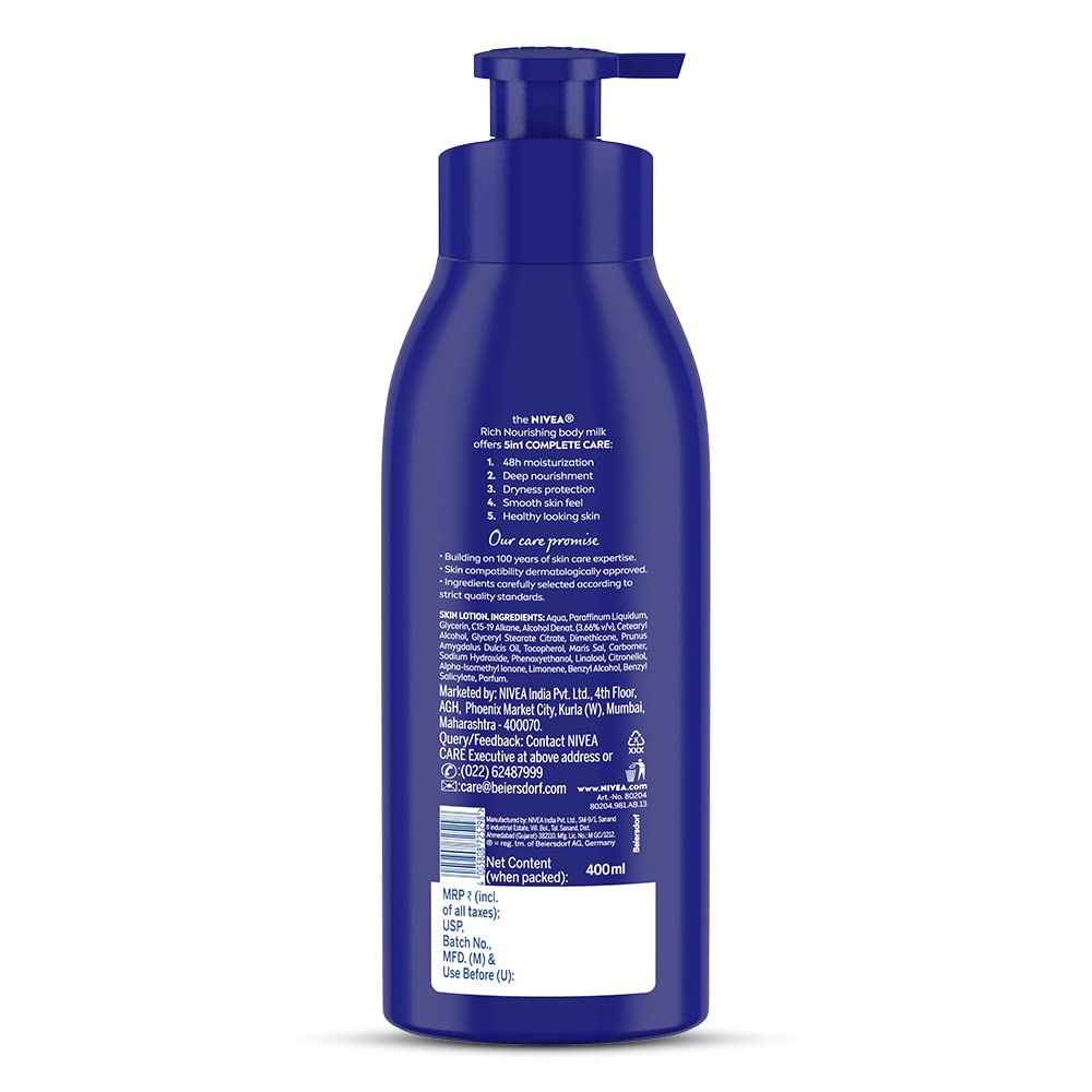 Piel suave tras uso diario de la loción NIVEA
