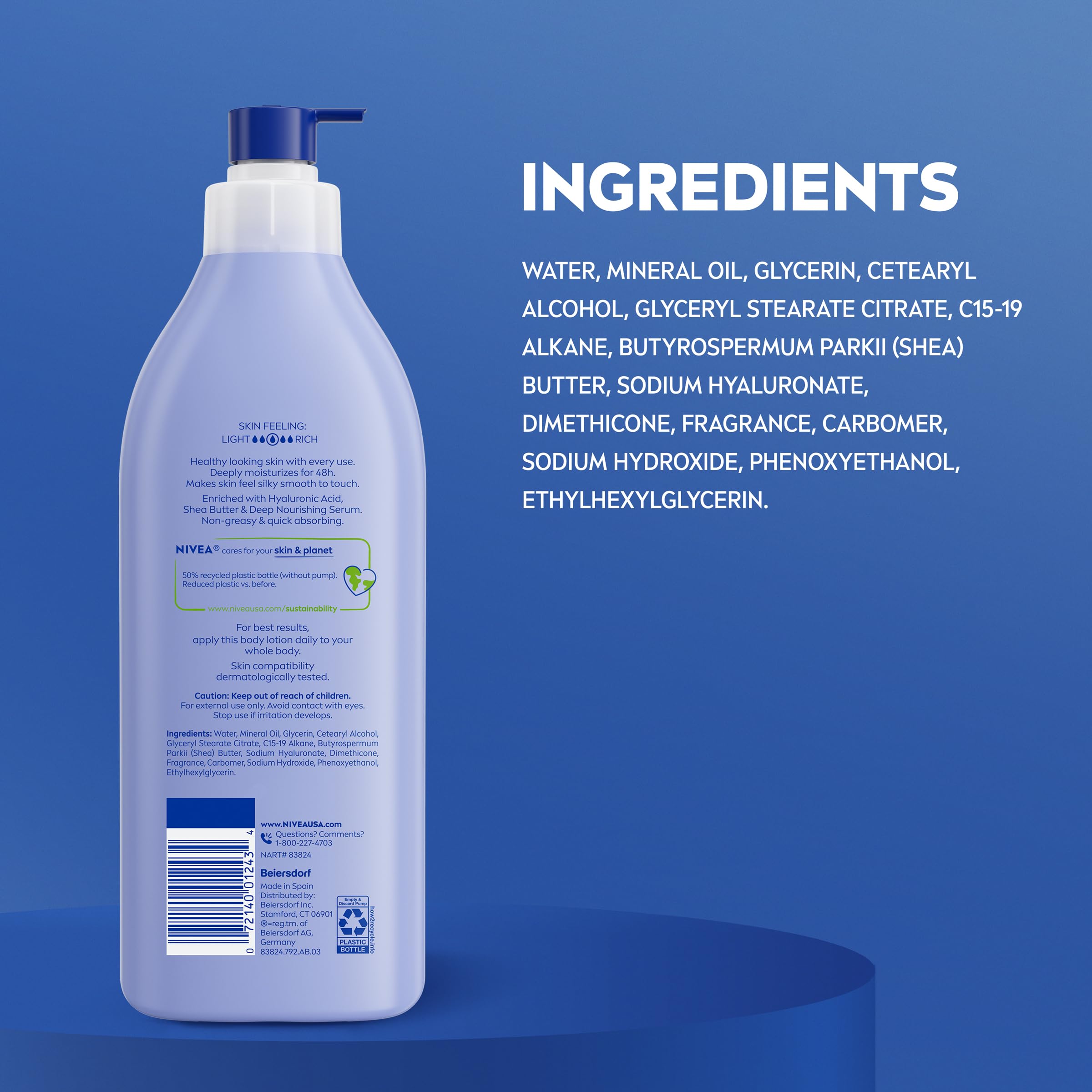 NIVEA Shea Nourish dermatologically tested seal signals skin-friendly formula