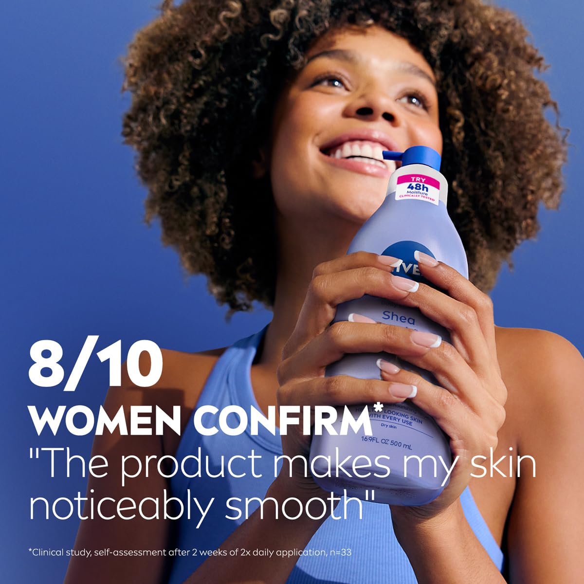 NIVEA Shea Nourish packaging uses 50% recycled plastic materials