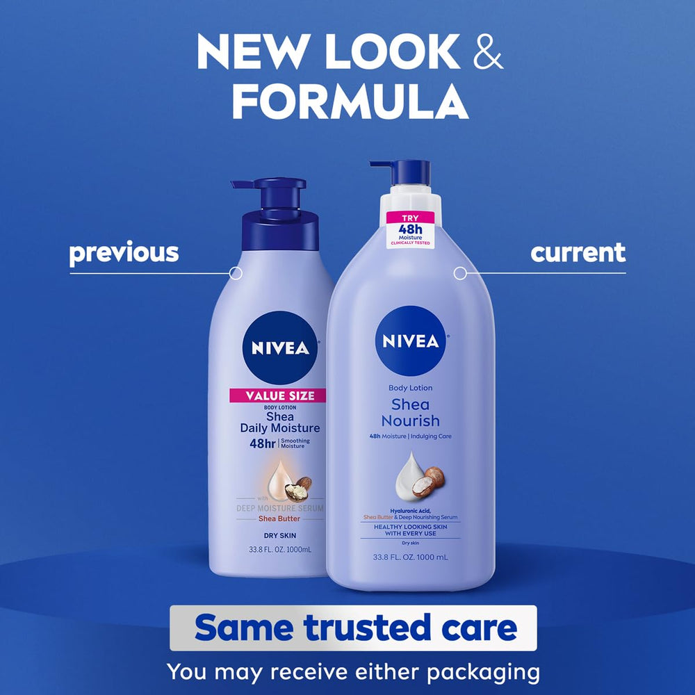 Textura cremosa de NIVEA Nutre Shea para piel suave y bien hidratada.